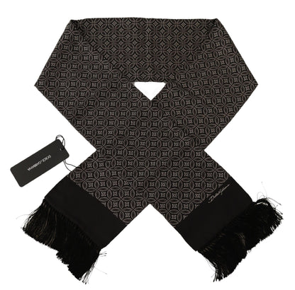 Dolce & Gabbana Elegant Silk Geometric Patterned Men's Scarf