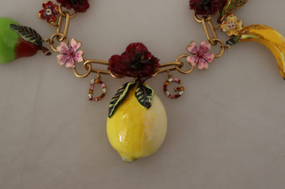 Dolce & Gabbana Chic Gold Statement Sicily Fruit Necklace