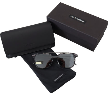 Dolce &amp; Gabbana Grey DG4327-B Sonnenbrille mit grauem Rahmen und grauen Metallgläsern