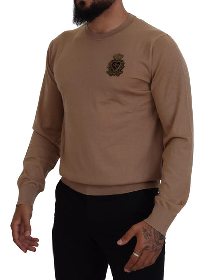 Dolce &amp; Gabbana Beige Kaschmir-Kronen-Logo-Pullover-Pullover