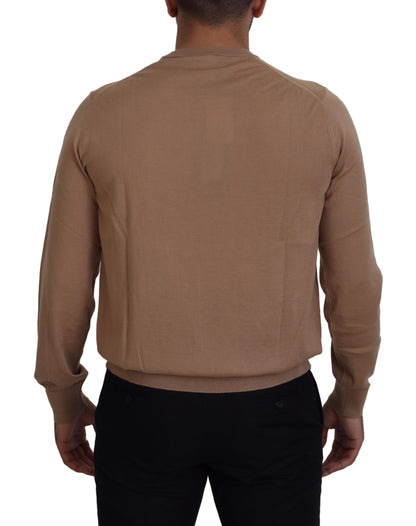 Dolce &amp; Gabbana Beige Kaschmir-Kronen-Logo-Pullover-Pullover