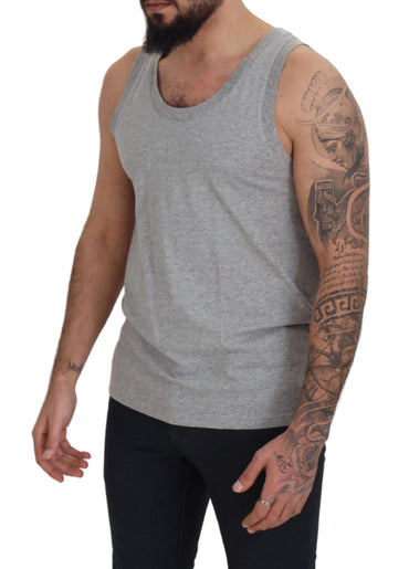 Dolce & Gabbana Elegant Gray Cotton Tank Top Tee