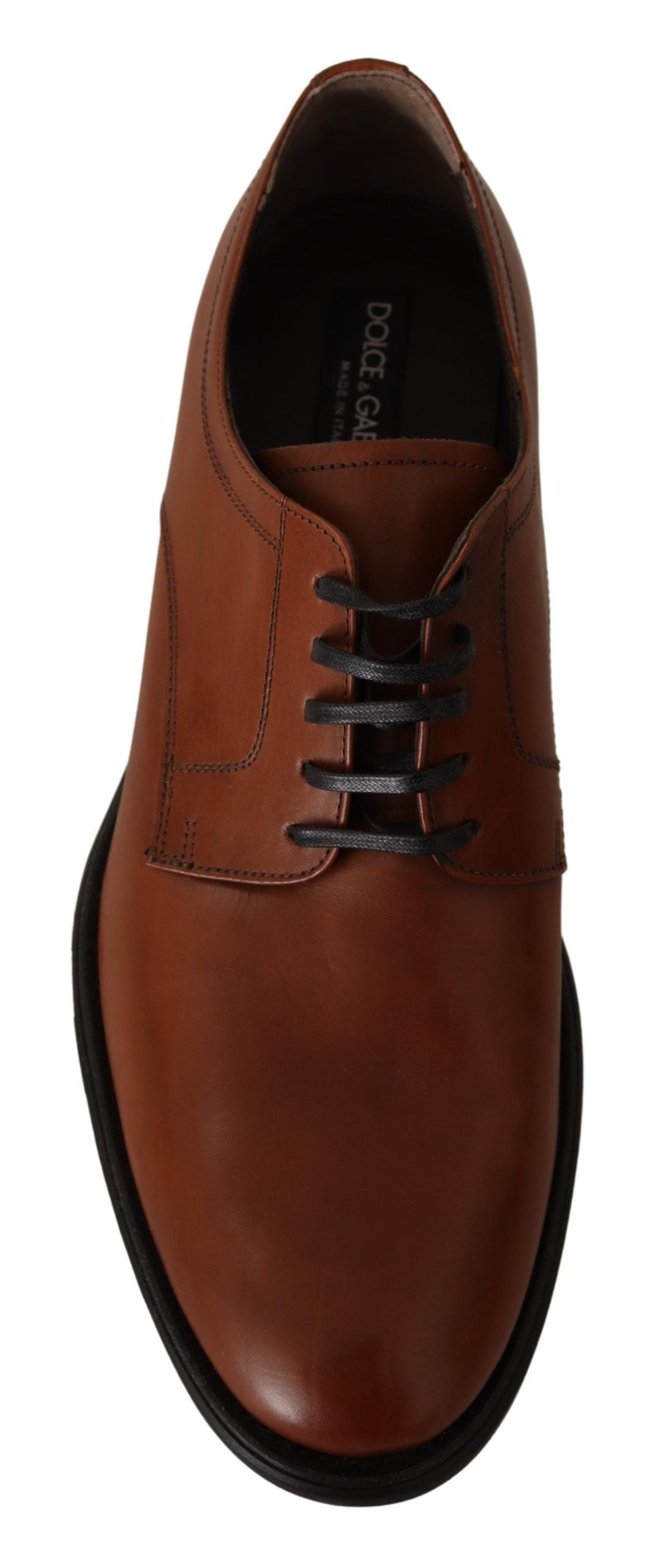 Dolce &amp; Gabbana Braune Leder-Schnürschuhe für Herren, formelle Derby-Schuhe