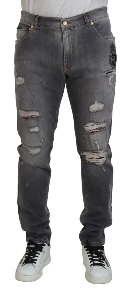 Dolce & Gabbana Elegant Gray Skinny Denim Jeans