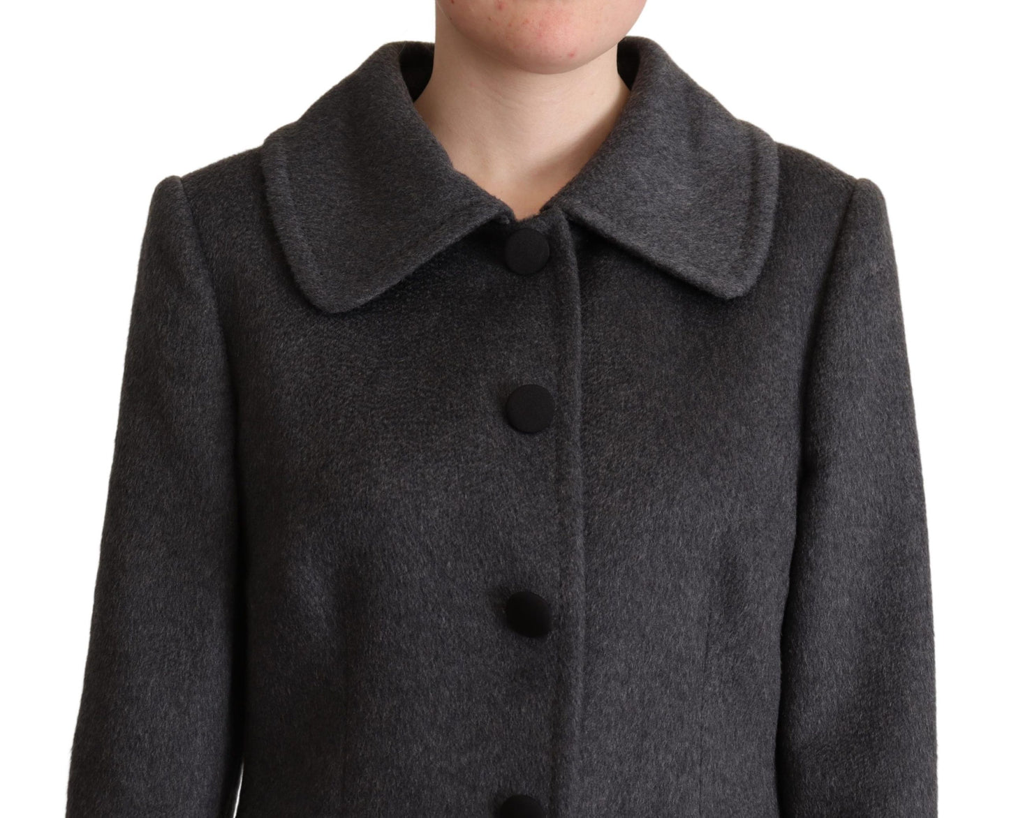 Dolce & Gabbana Elegant Gray Cashmere Trench Coat