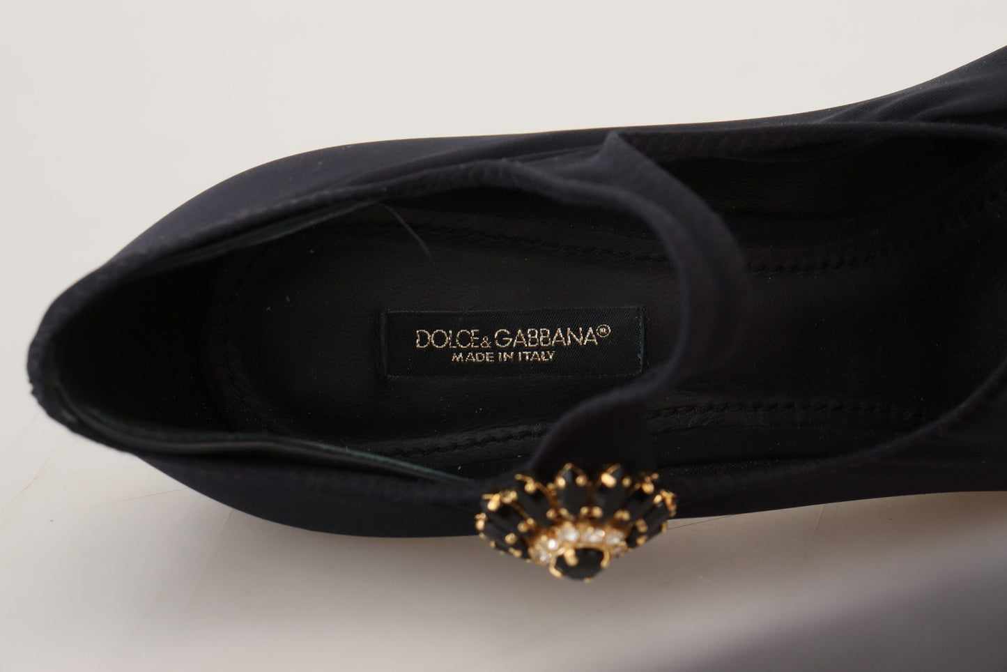 Dolce &amp; Gabbana Schwarze Socken Stretch Crystal Pumps Schuhe