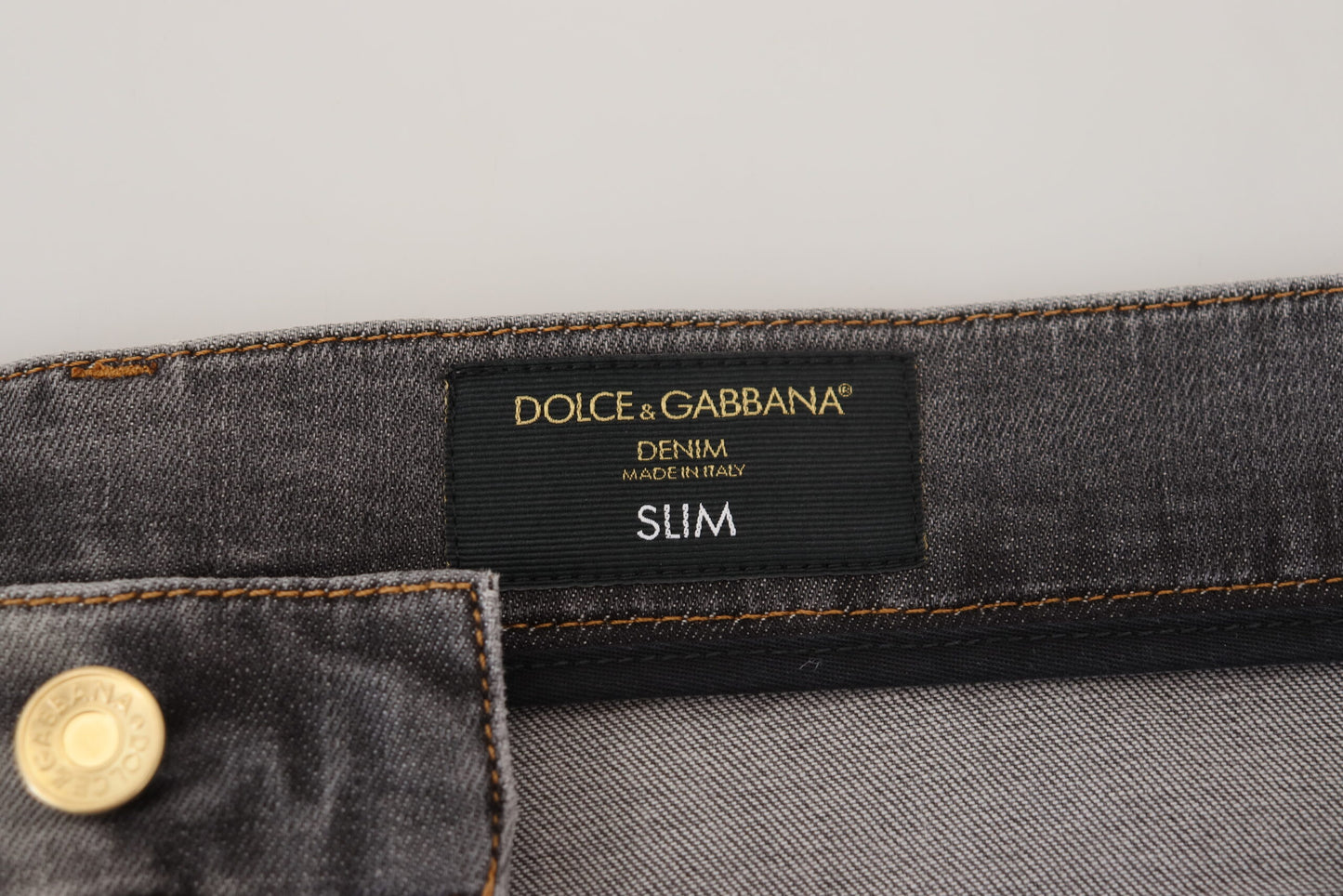 Dolce &amp; Gabbana – Graue, zerfetzte Slim-Fit-Jeans aus Denim mit Stickerei