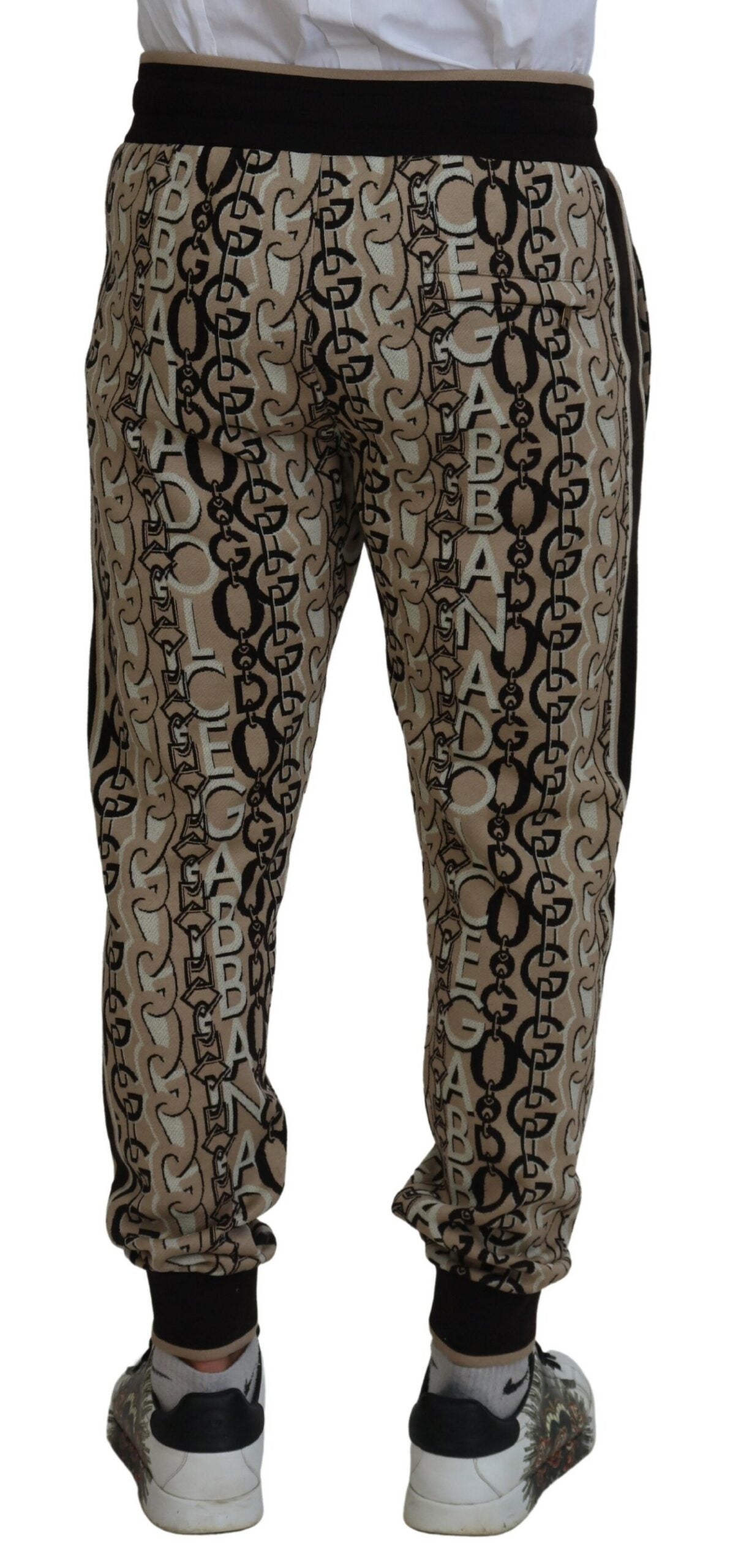 Dolce &amp; Gabbana Beige Jogginghose aus Baumwolle mit Logo-Print