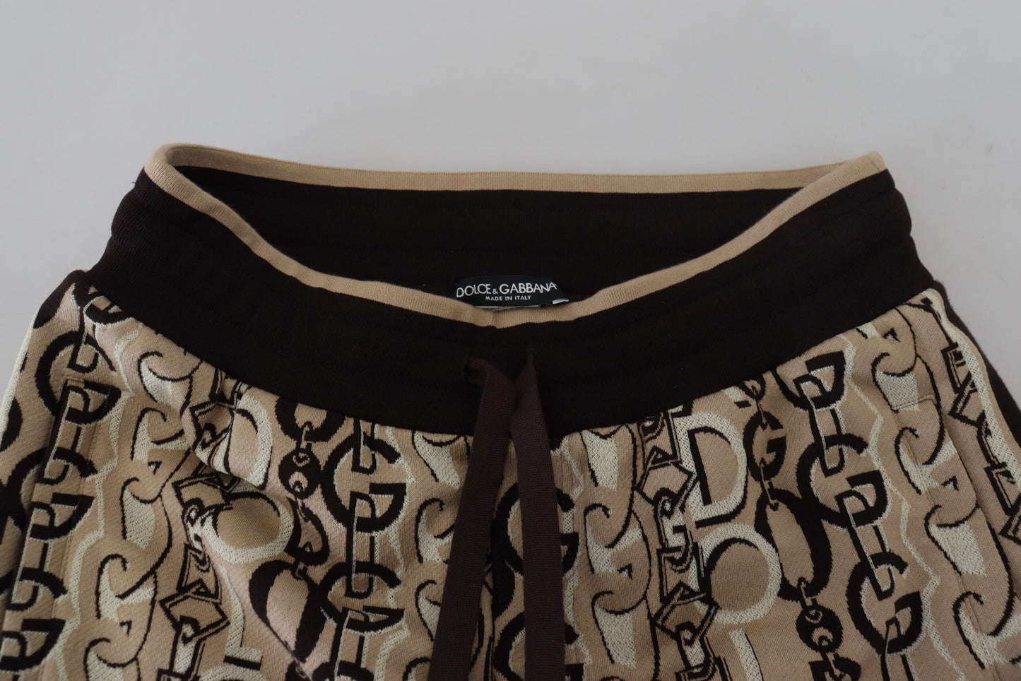 Dolce &amp; Gabbana Beige Jogginghose aus Baumwolle mit Logo-Print