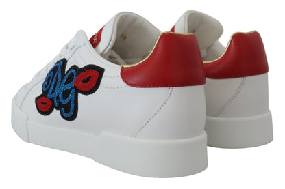 Dolce &amp; Gabbana Weiße Portofino-Logo-Klassiker-Sneaker-Schuhe