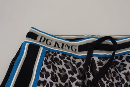 Dolce &amp; Gabbana Mehrfarbige DG King Jogginghose mit Leopardenmuster