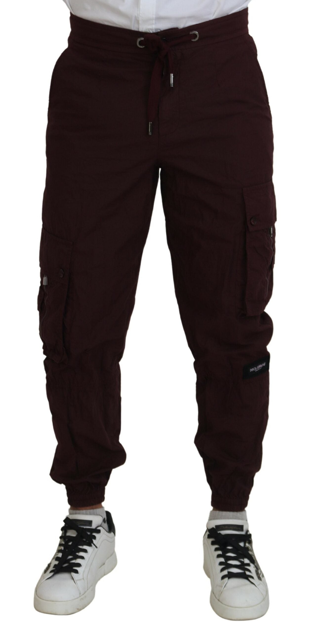 Dolce & Gabbana Elegant Burgundy Cotton Jogger Pants