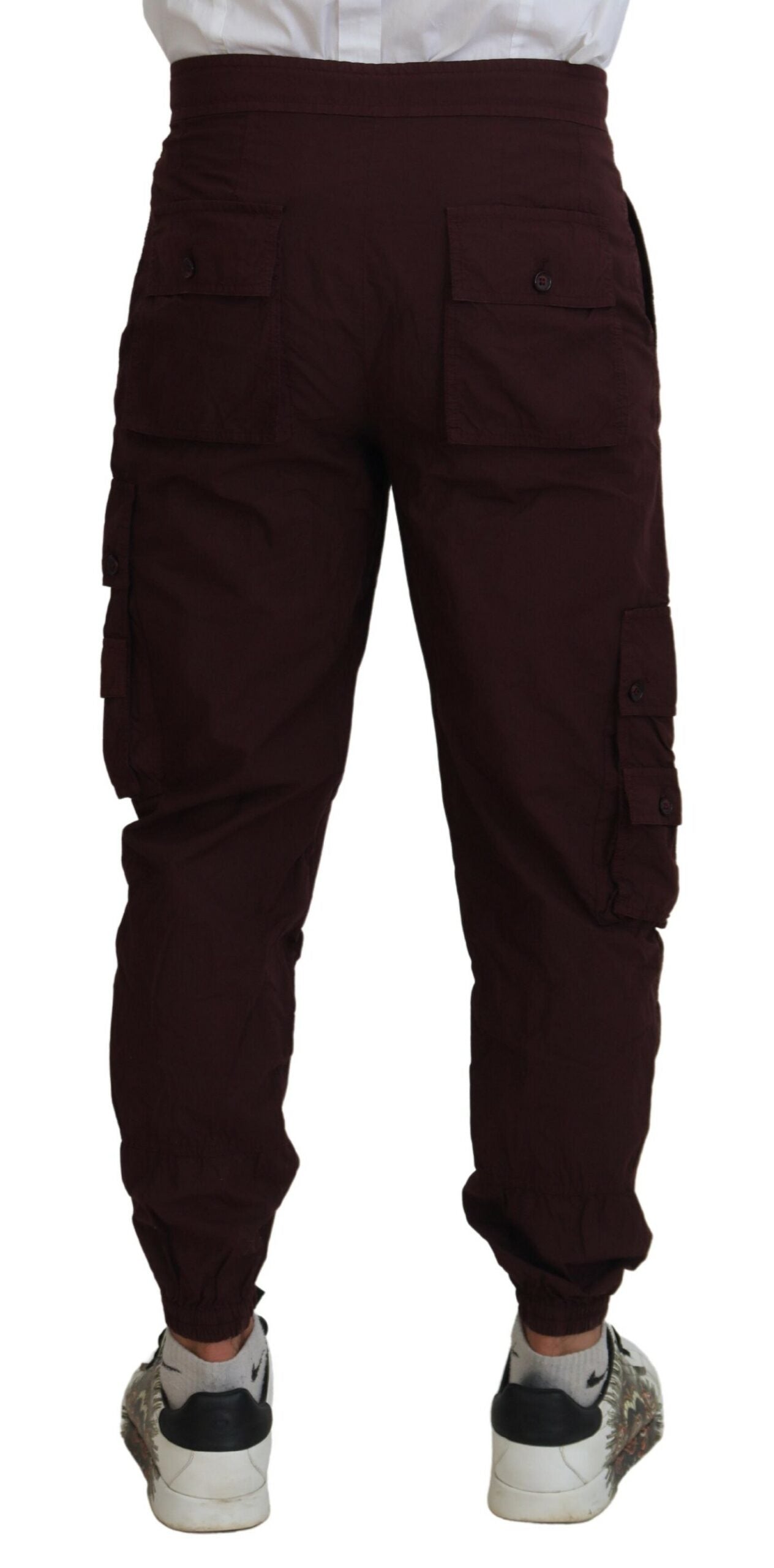 Dolce &amp; Gabbana Cargo-Jogger-Jogginghose aus bordeauxroter Baumwolle