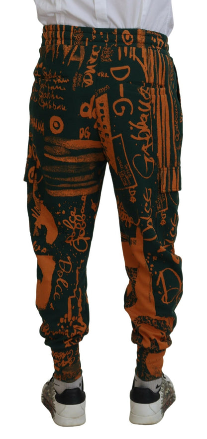 Dolce & Gabbana Multicolor Silk Blend Jogger Cargo Pants