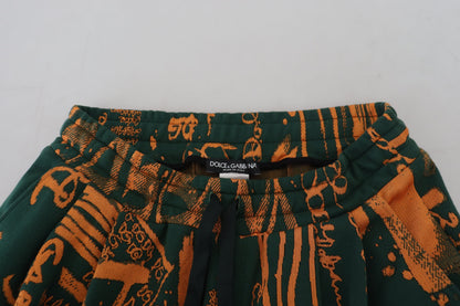 Mehrfarbige Cargo-Jogginghose aus Seide mit Logo-Print von Dolce &amp; Gabbana