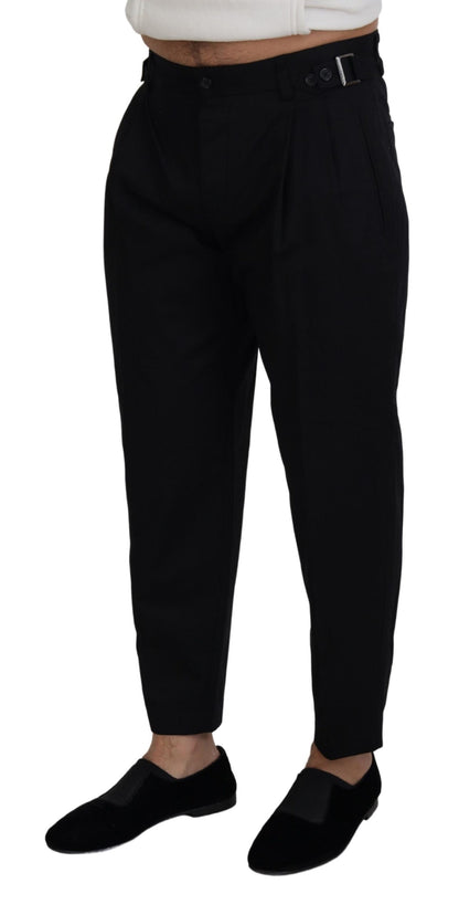 Dolce &amp; Gabbana Chino-Formelle Hose aus schwarzer Baumwolle