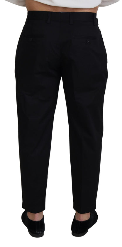 Dolce &amp; Gabbana Chino-Formelle Hose aus schwarzer Baumwolle