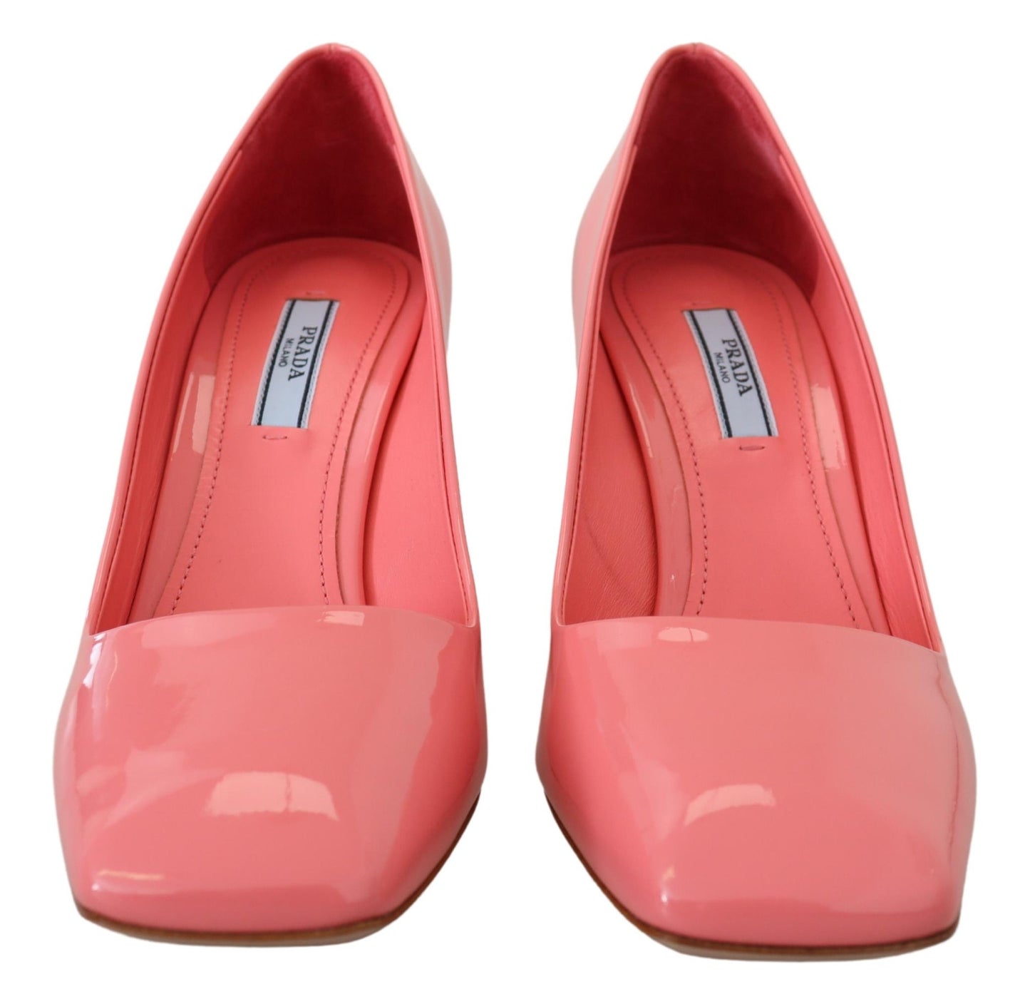 Prada Pink Lackleder-Pumps mit Blockabsatz, klassisch