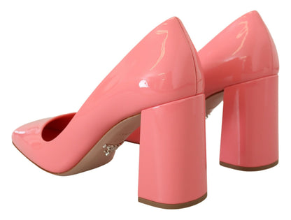 Prada Pink Lackleder-Pumps mit Blockabsatz, klassisch