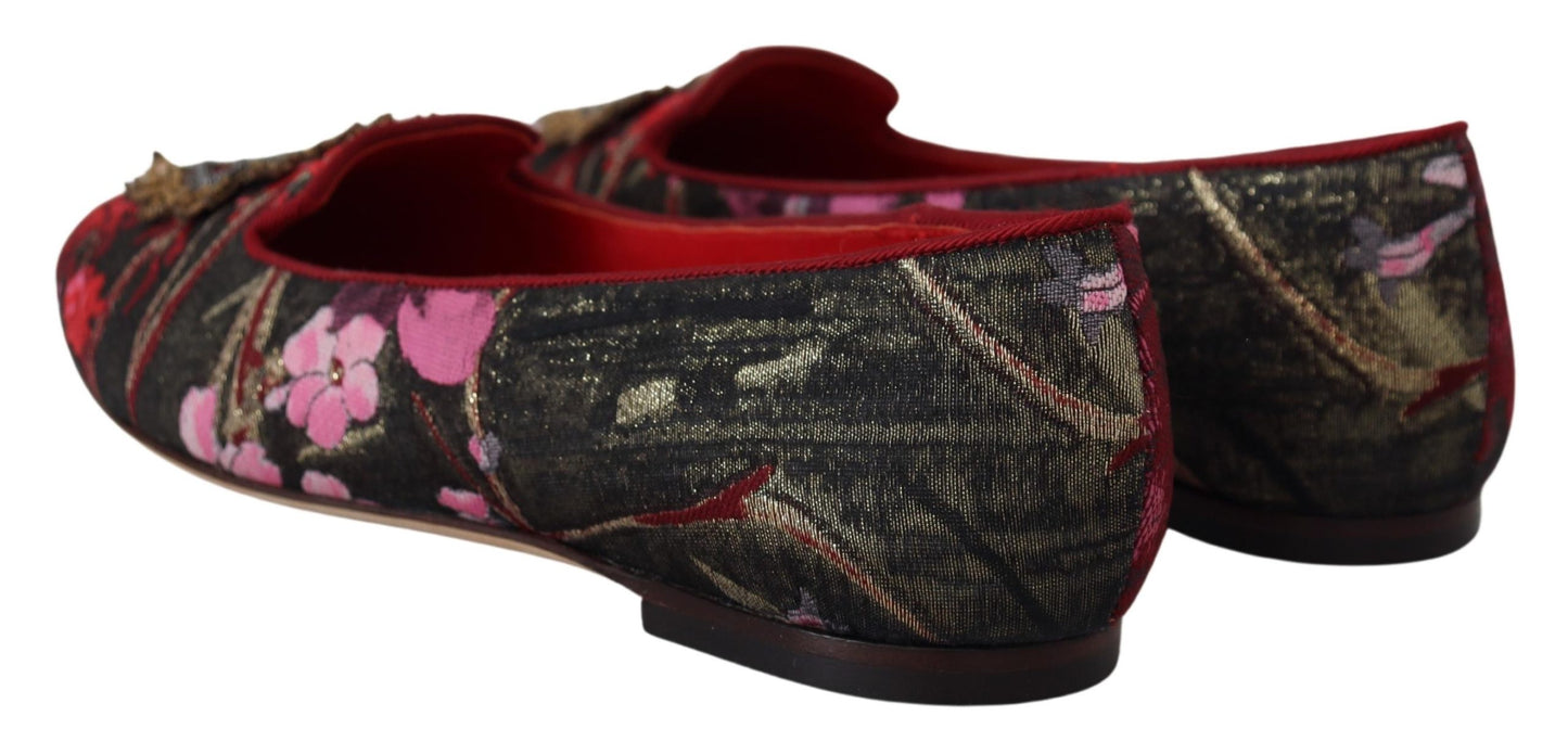 Dolce &amp; Gabbana – mehrfarbige Slip-on-Schuhe aus Jacquard mit Herz-Jesu-Patch