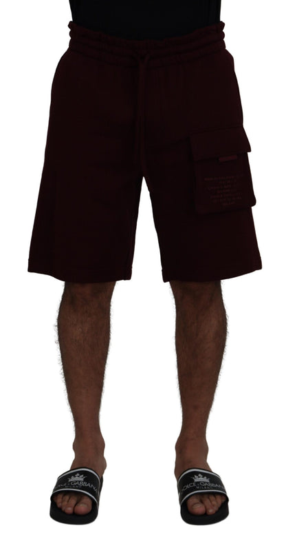 Dolce &amp; Gabbana Maroon Bermuda Cargo Herren Shorts