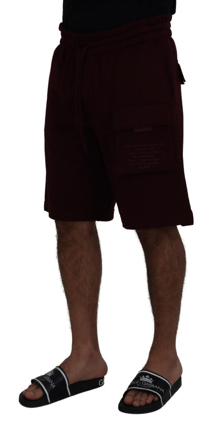 Dolce &amp; Gabbana Maroon Bermuda Cargo Herren Shorts