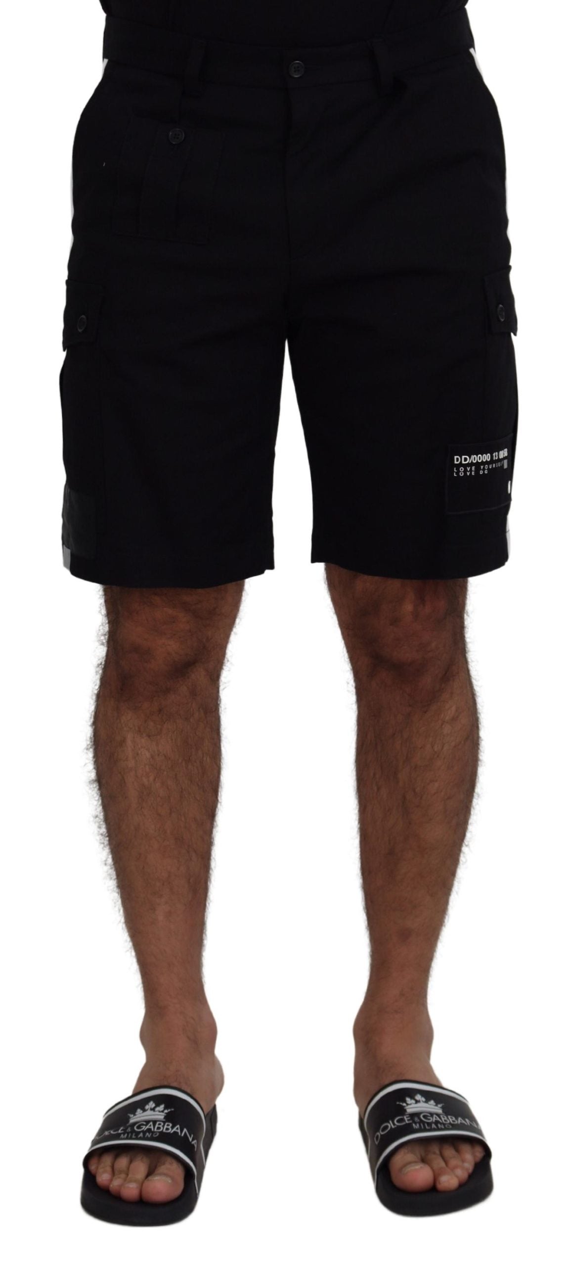 Schwarze Bermuda-Cargo-Freizeitshorts von Dolce &amp; Gabbana