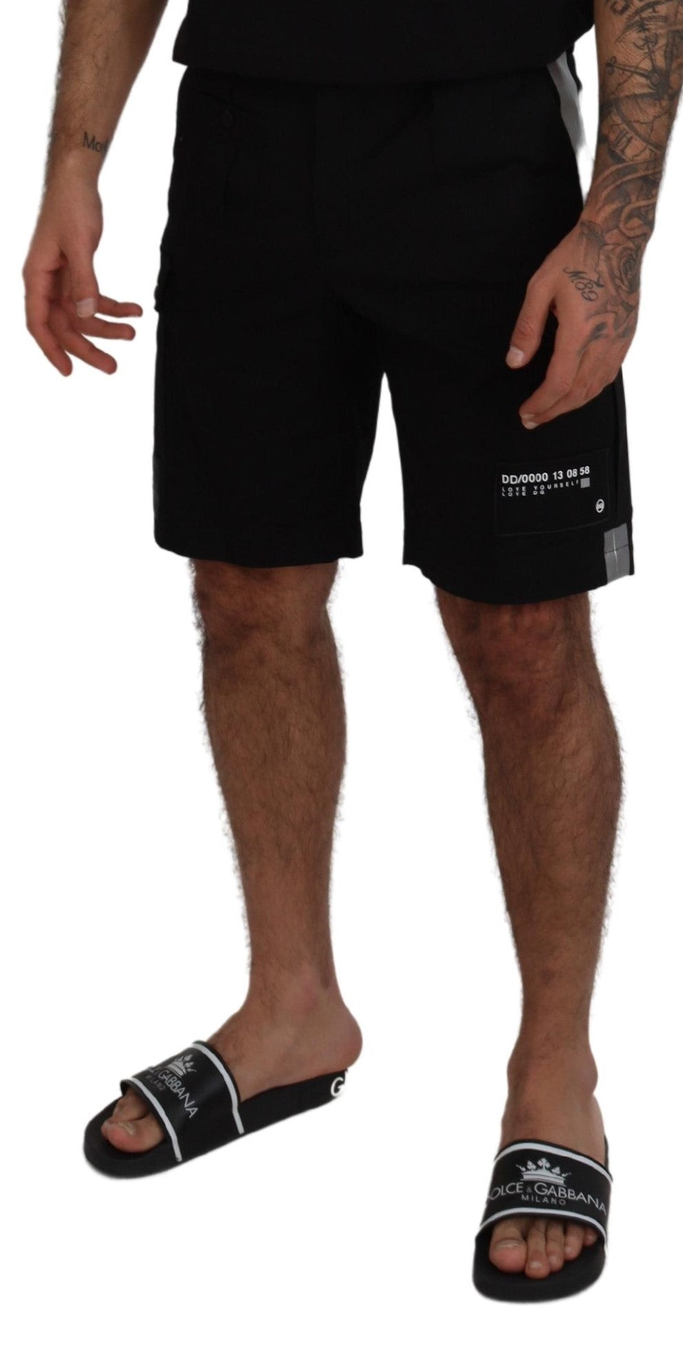 Schwarze Bermuda-Cargo-Freizeitshorts von Dolce &amp; Gabbana