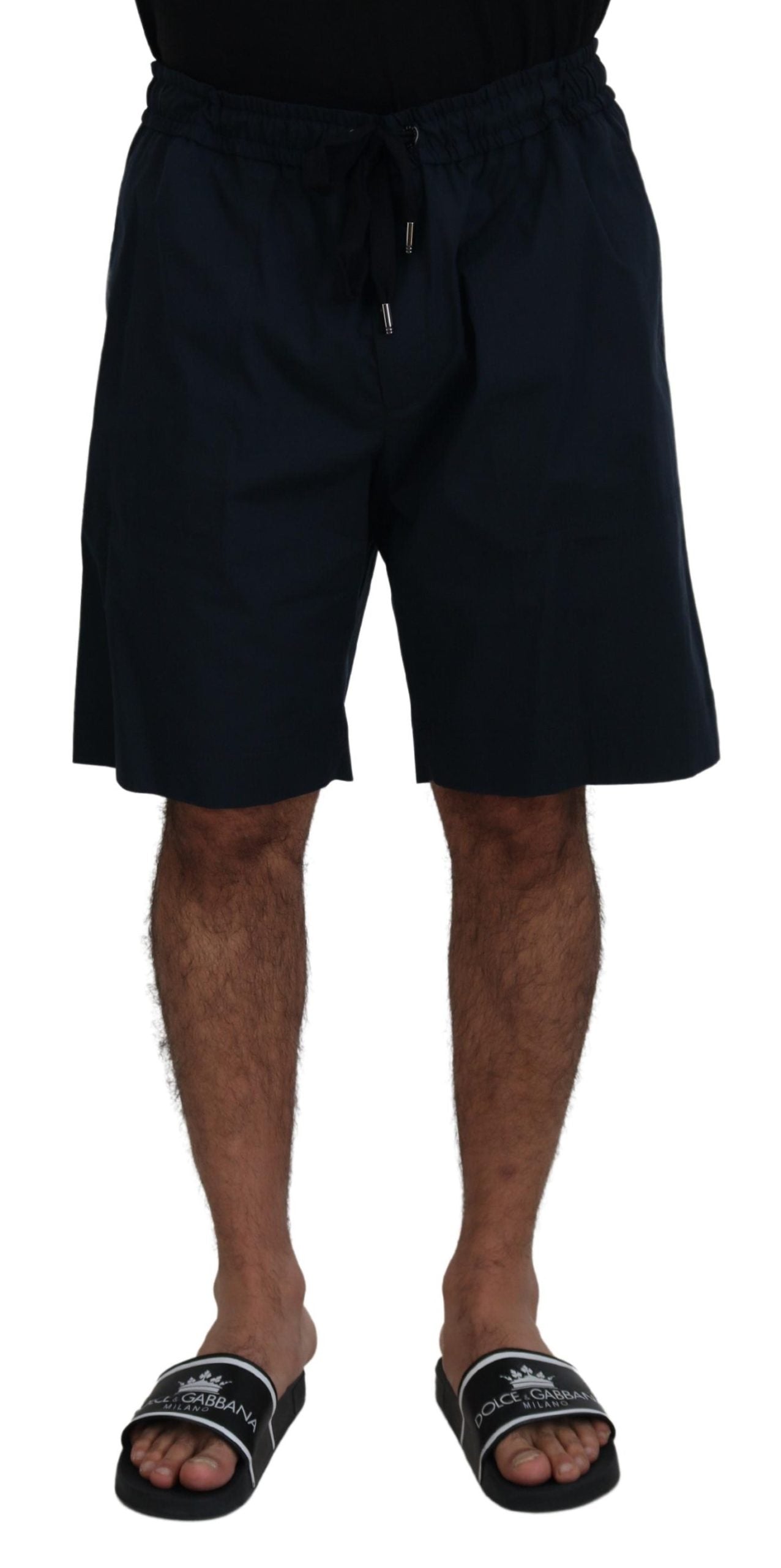 Dolce &amp; Gabbana Blaue Bermuda-Freizeitshorts mit mittlerer Taille