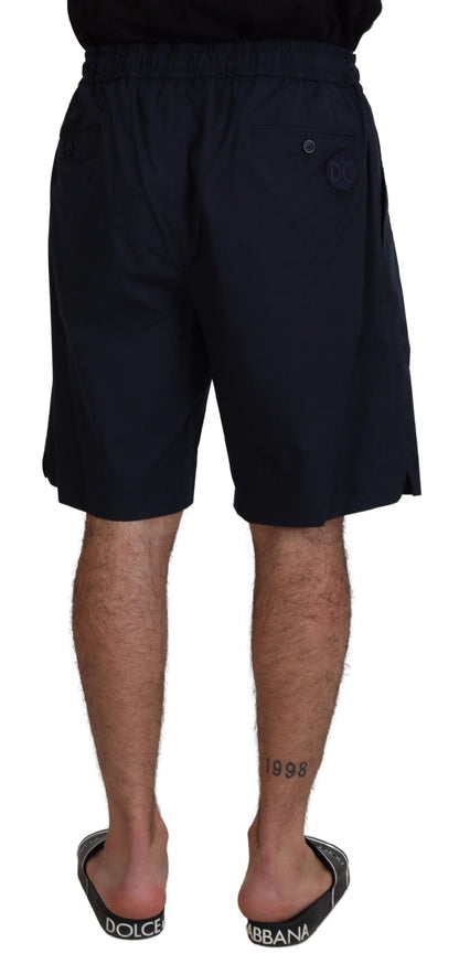 Dolce &amp; Gabbana Blaue Bermuda-Freizeitshorts mit mittlerer Taille