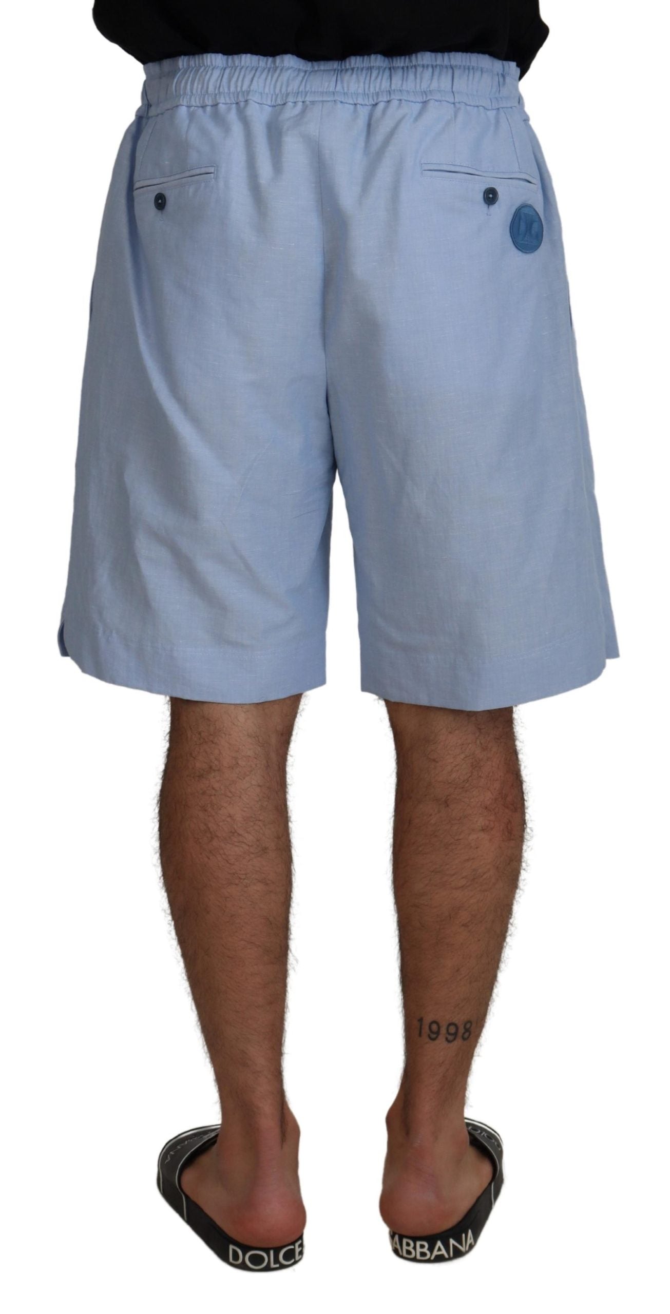 Dolce &amp; Gabbana Hellblaue Bermuda-Freizeitshorts mit mittlerer Taille