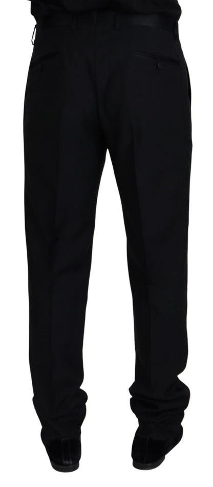 Dolce &amp; Gabbana Chino-Formelle Hose aus schwarzer Wolle