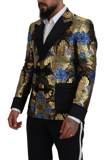 Dolce &amp; Gabbana Gold Lurex Zweireihiger Jackenblazer