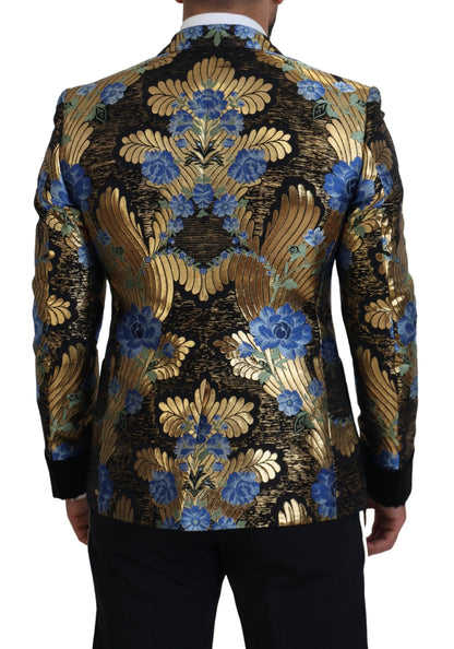 Dolce &amp; Gabbana Gold Lurex Zweireihiger Jackenblazer