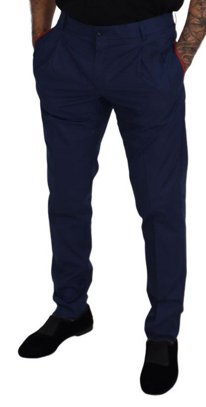 Blaue, formelle Chino-Hose aus Baumwolle von Dolce &amp; Gabbana