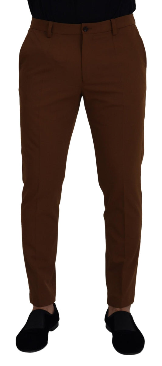 Dolce &amp; Gabbana Braune Woll-Chino-Skinny-Herrenhose