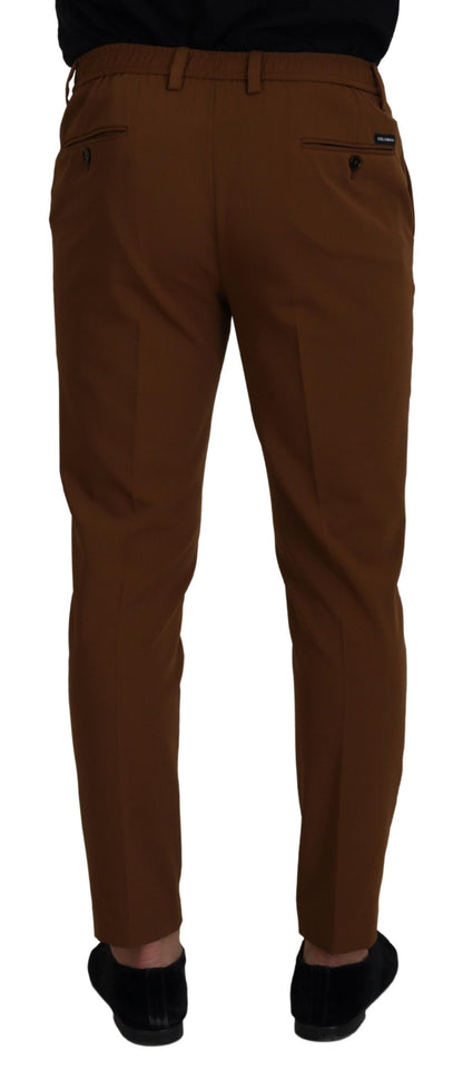 Dolce &amp; Gabbana Braune Woll-Chino-Skinny-Herrenhose