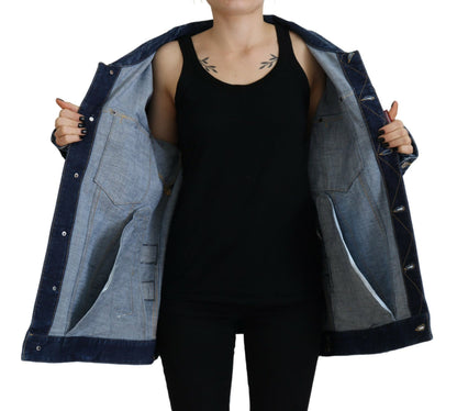 Dsquared² Blue Distressed Collared Denim Jacket