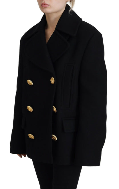 Dsquared² Black Double Breasted Coat Blazer Jacket