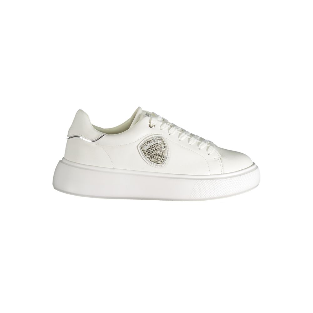 Blauer White Polyester Sneaker