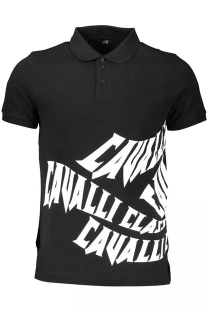 Cavalli Class Elegant Short-Sleeved Black Polo