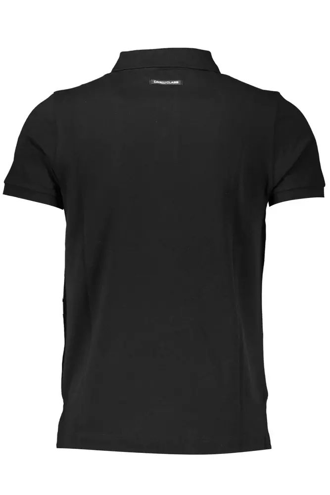 Cavalli Class Elegant Short-Sleeved Black Polo