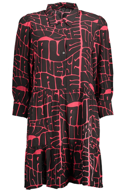 Desigual Elegant Viscose Long-Sleeve Dress with Italian Collar