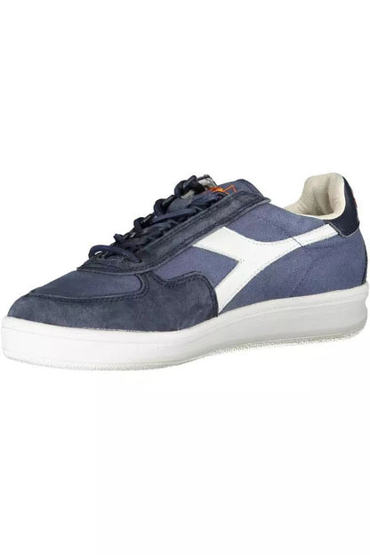 Diadora Blue Contrasting Lace-Up Luxury Sneakers