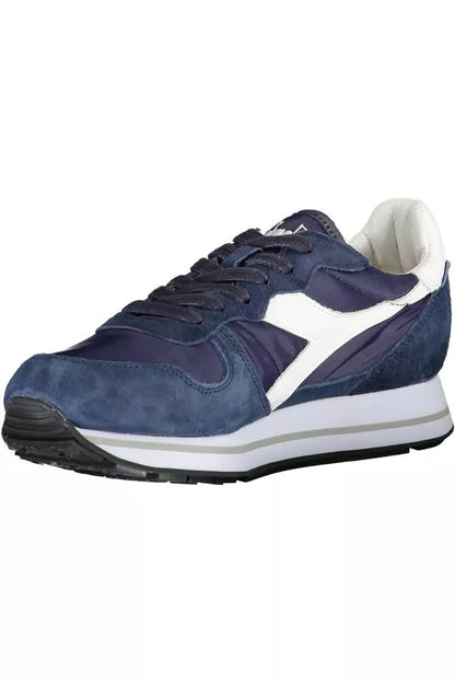 Diadora Elegant Blue Lace-Up Sneakers with Contrasting Details