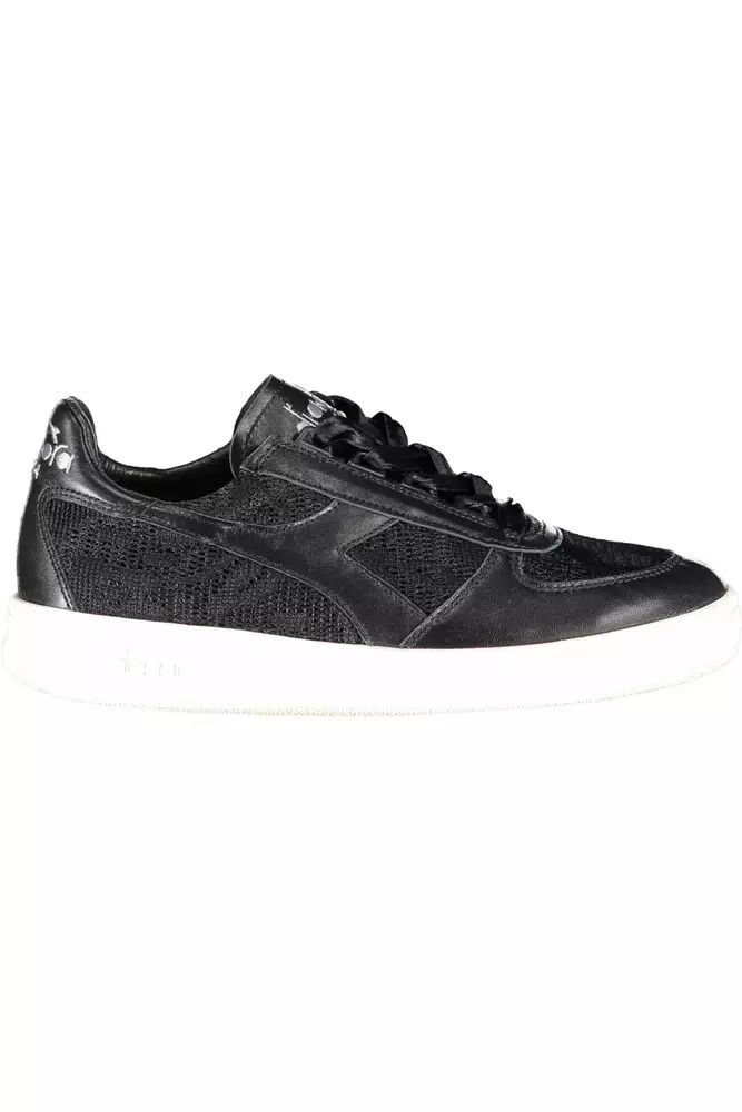 Diadora Chic Embroidered Black Sports Sneakers