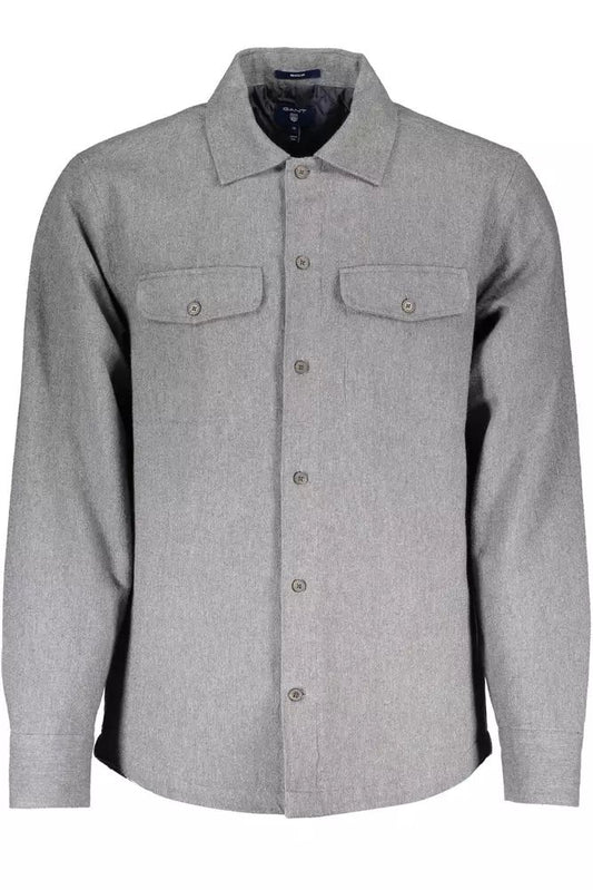 Gant Elegant Gray Cotton Long-Sleeved Men's Shirt