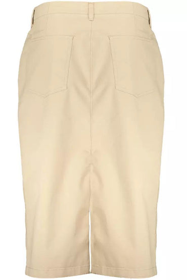 Gant Chic Beige Longuette Skirt with Classic Button Detail