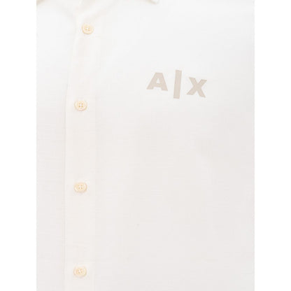 Armani Exchange Elegant White Viscose Shirt for Men