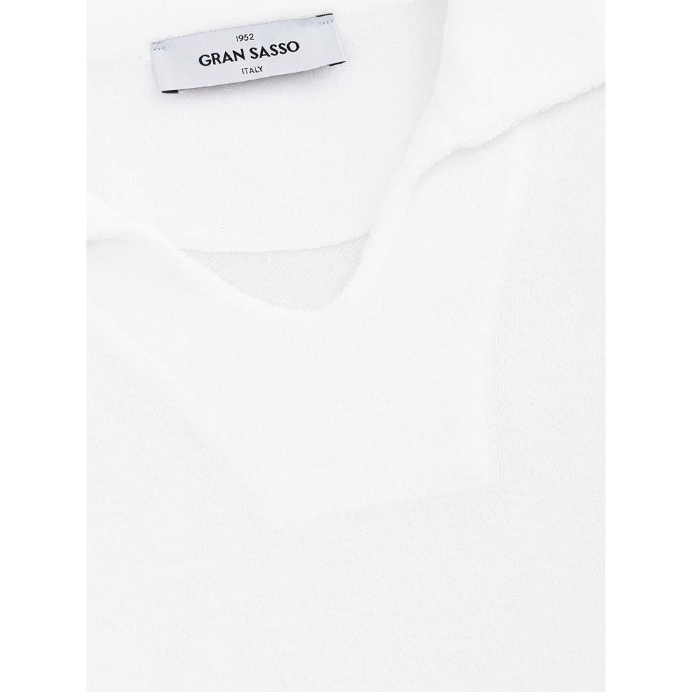 Gran Sasso Elegant White Cotton Polo Shirt